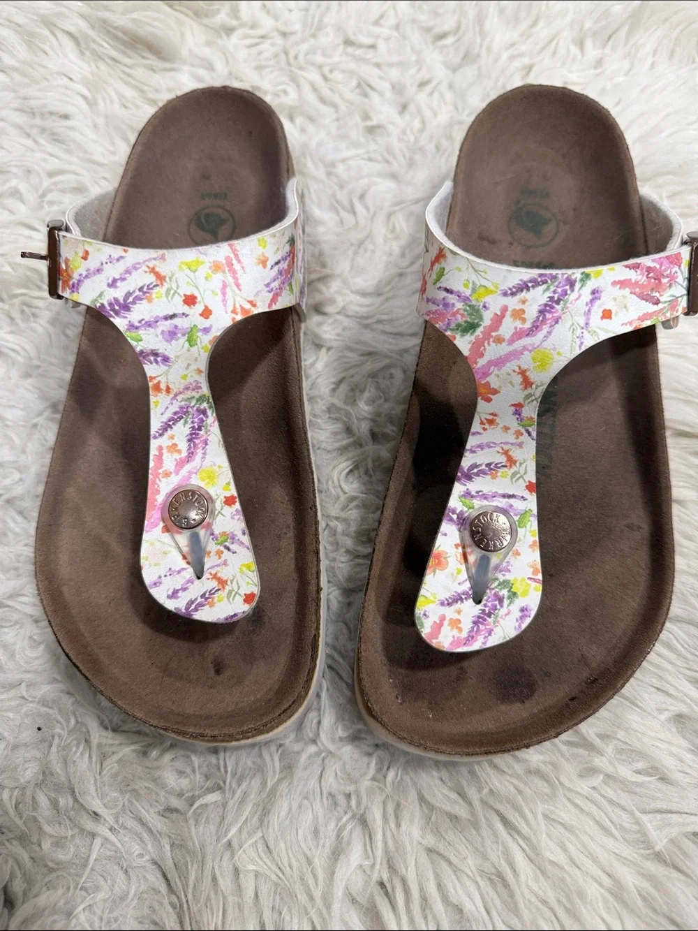 Birkenstock Floral Print Gizeh‎ Vegan Thong Sandal Women’s Size 37 US 6